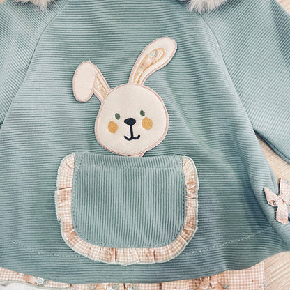 Sudadera niña con capucha conejito  - Basmarti