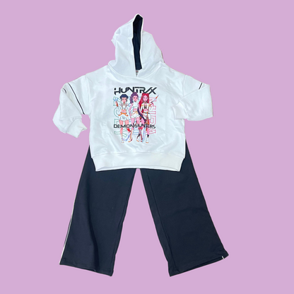 Chandal niña con sudadera blanca K- Pop - Pronta Moda