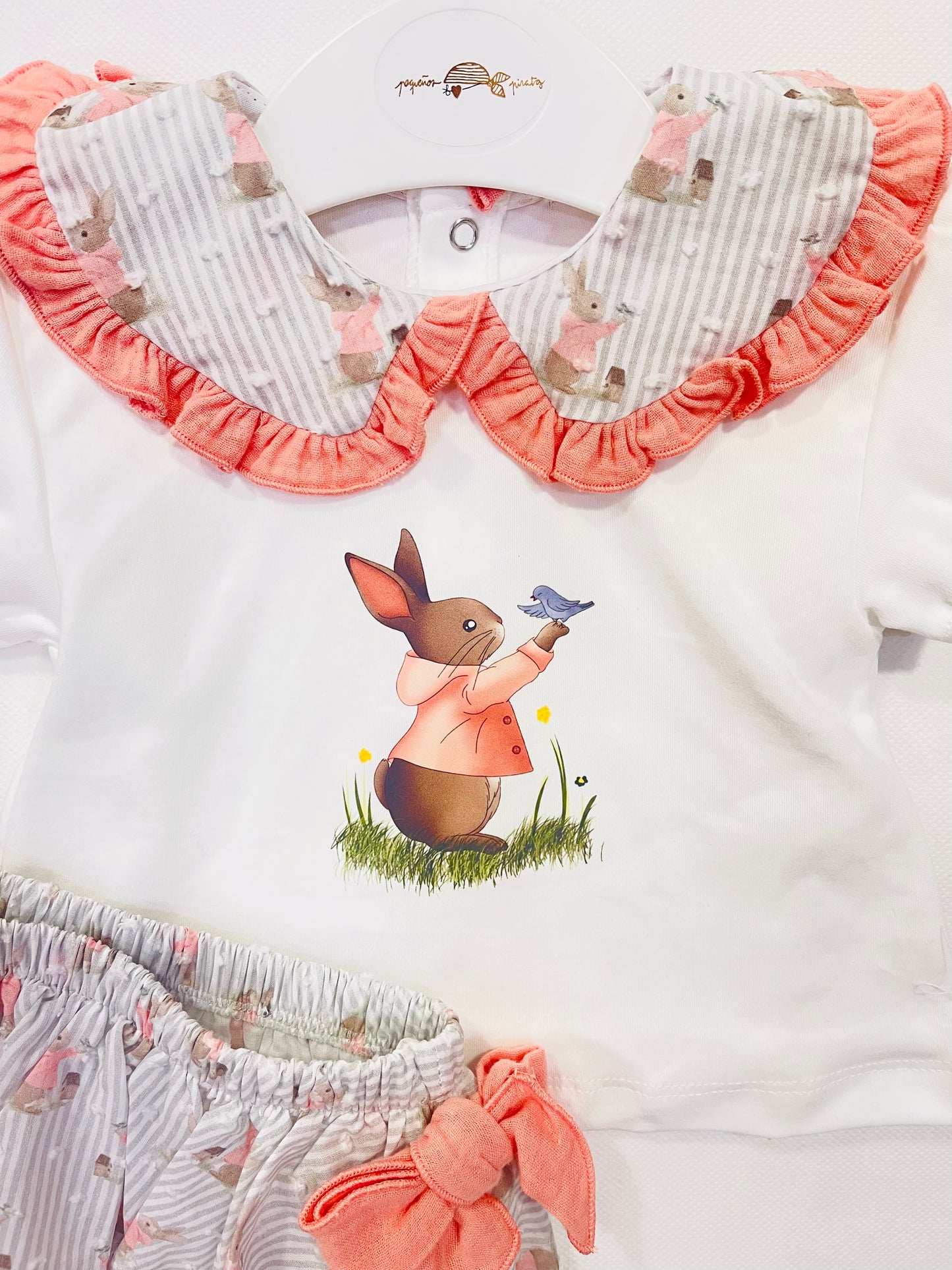 Conjunto de Dos Piezas "Conejito y Pájaro" para Bebé - Pequeños Piratas