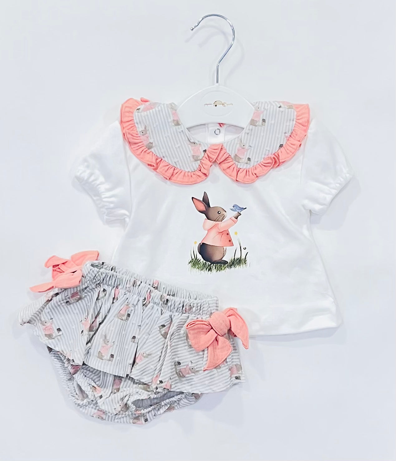 Conjunto de Dos Piezas "Conejito y Pájaro" para Bebé - Pequeños Piratas