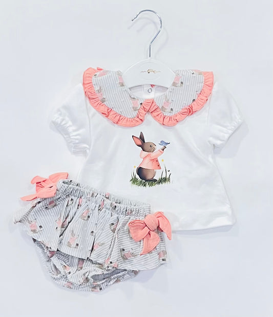 Conjunto de Dos Piezas "Conejito y Pájaro" para Bebé - Pequeños Piratas