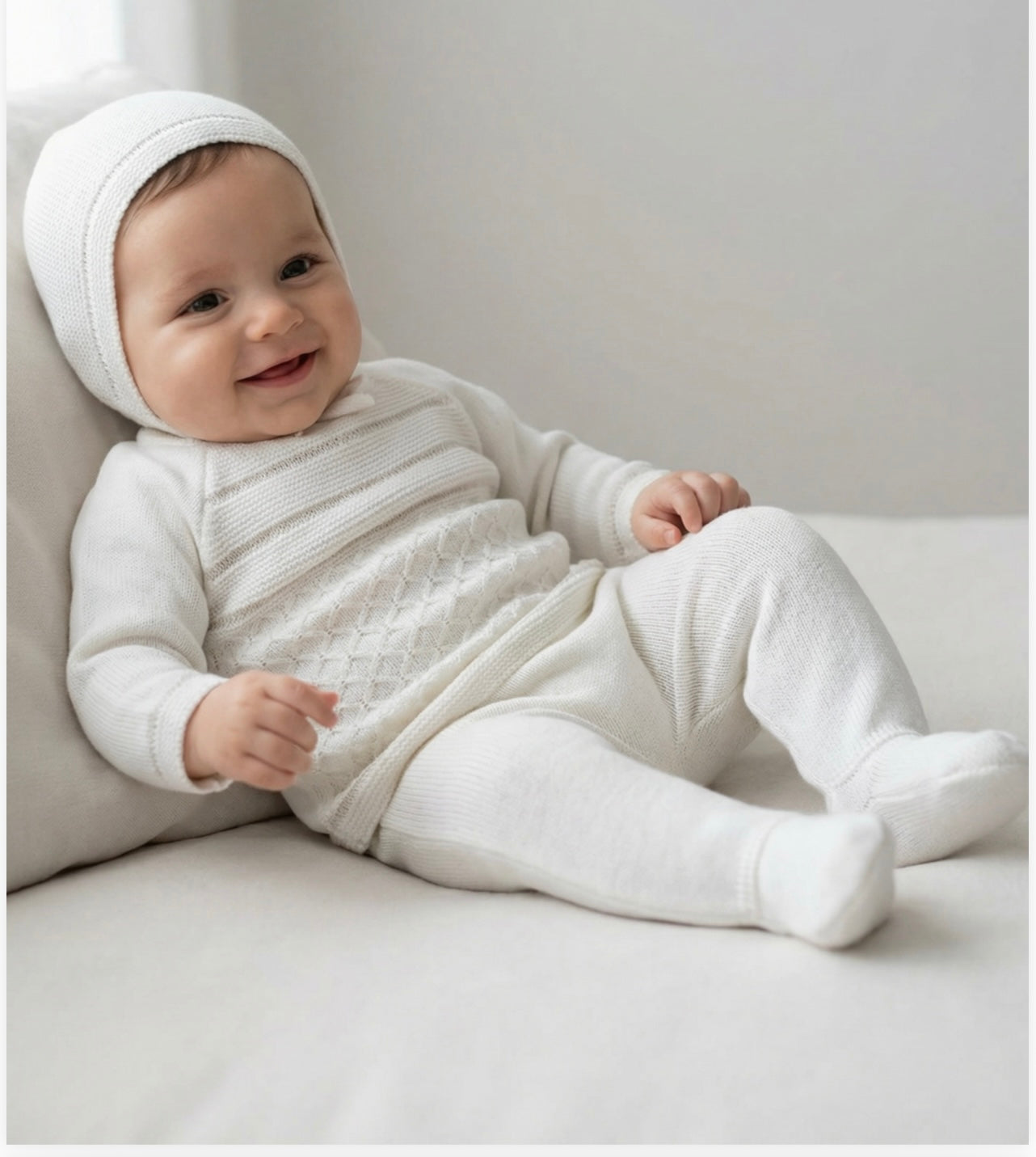 Conjunto de punto color beige - Baby