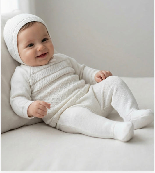 Conjunto de punto color beige - Baby