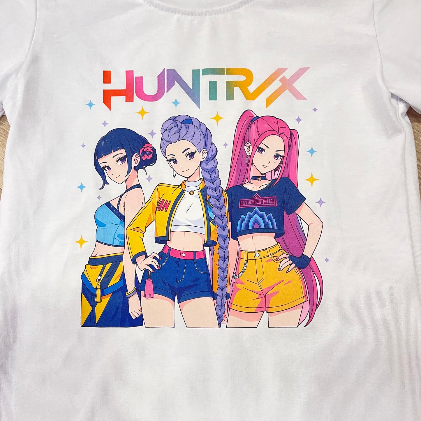 Camiseta blanca de manga corta k-Pop - Pronta moda (
