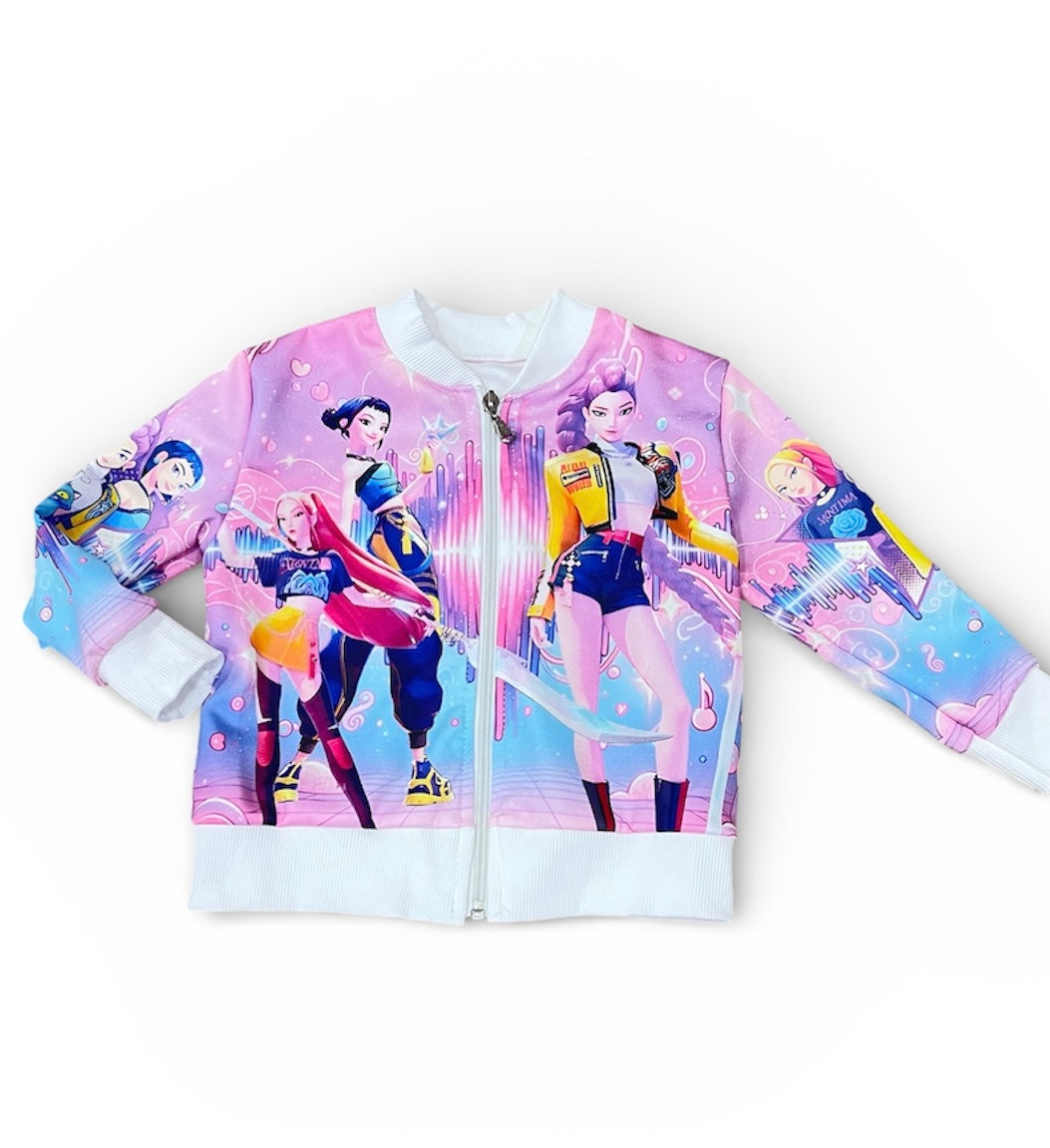 Sudadera con cremalleras estampada k-Pop