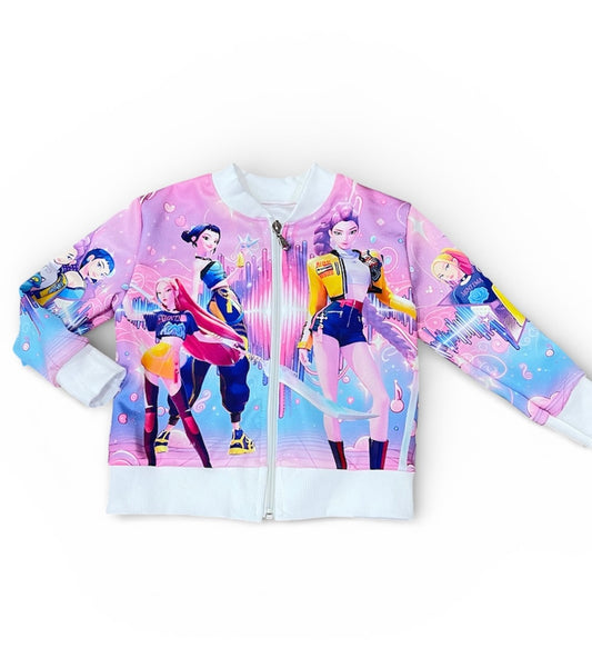 Sudadera con cremalleras estampada k-Pop
