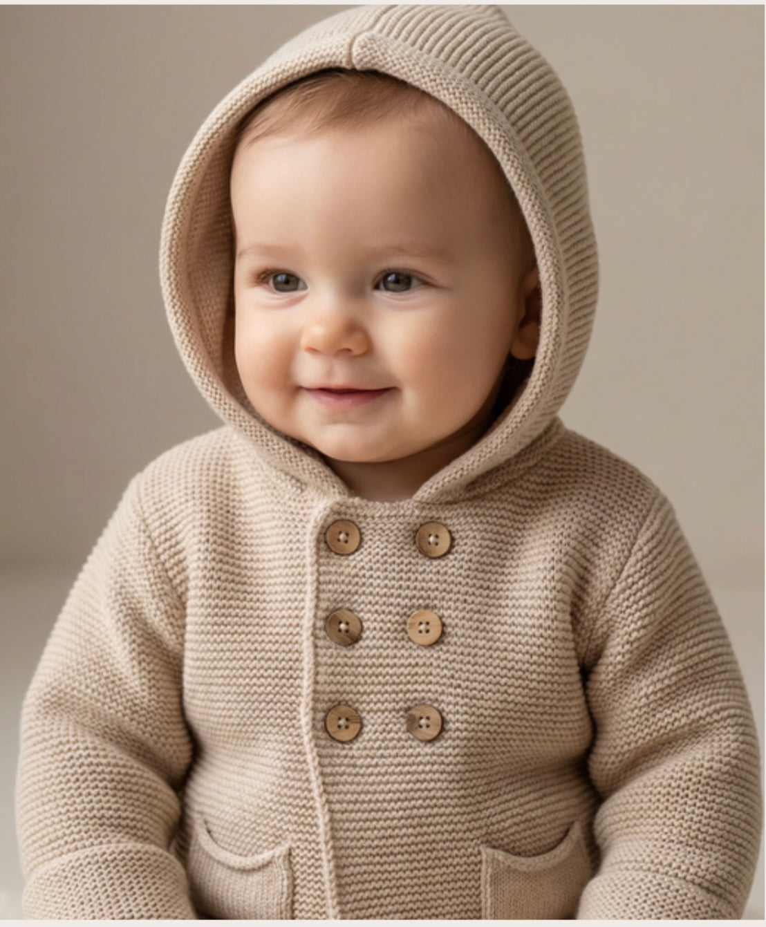 Chaqueta de punto color arena - Baby