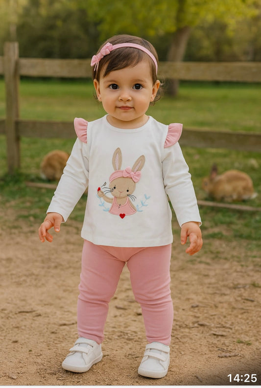 Conjunto de Bebé Niña conejita Rosa - Petit Cíe