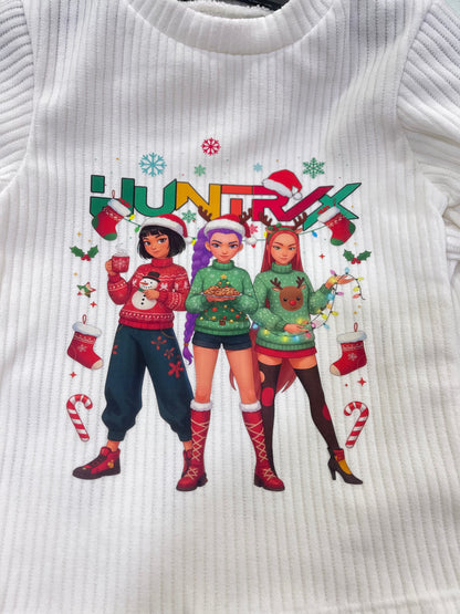 Camiseta navideña K-Pop en blanco - Pronta moda