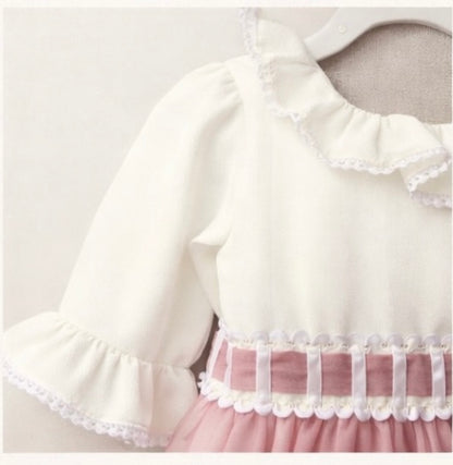 26027 Vestido Ceremonia Romantic en rosa