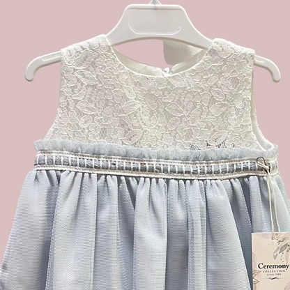 Vestido Ceremonia EDHA de niña en azul - Basmarti 2026