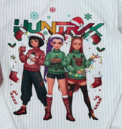 Camiseta navideña K-Pop en blanco - Pronta moda