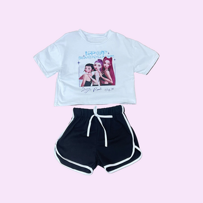 Conjunto short negro  K- Pop