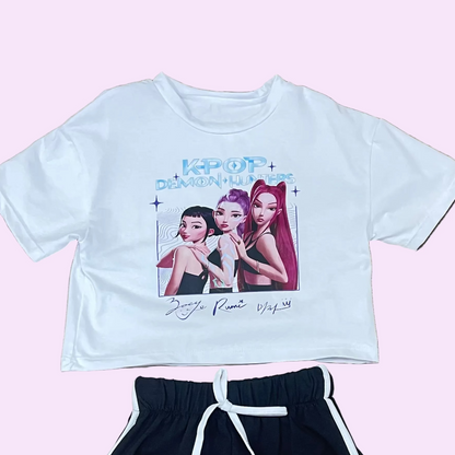 Conjunto short negro  K- Pop