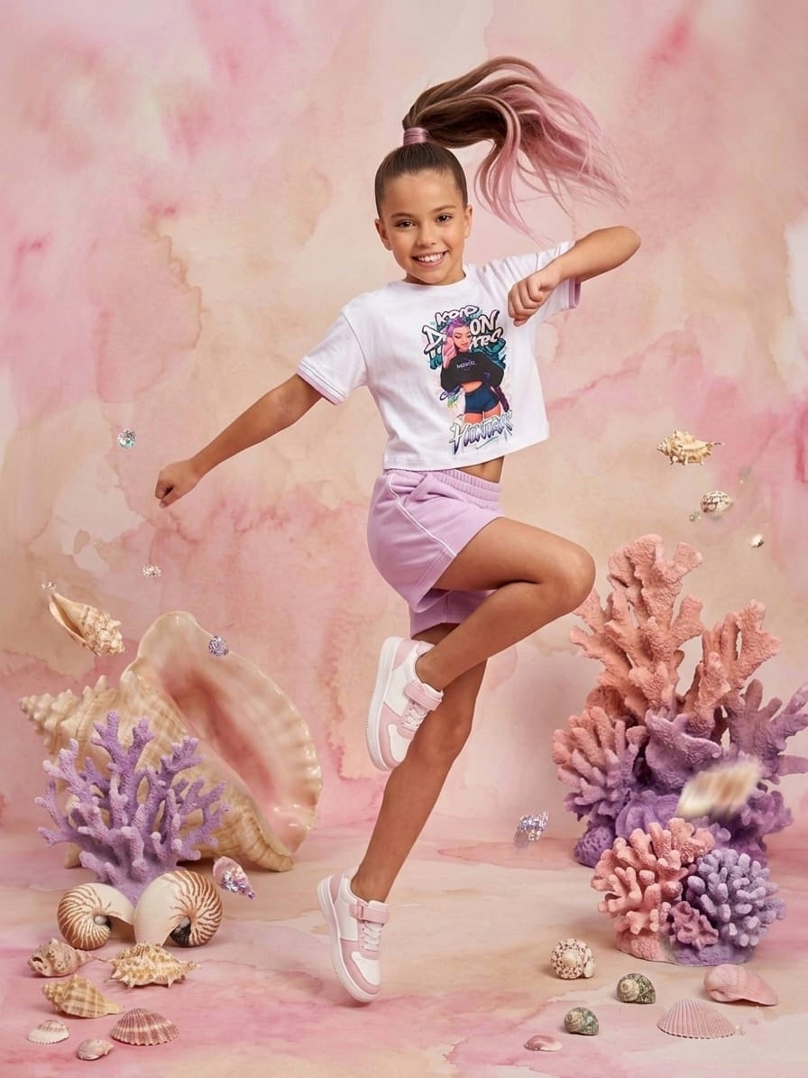 Conjunto short en lila - K- Pop