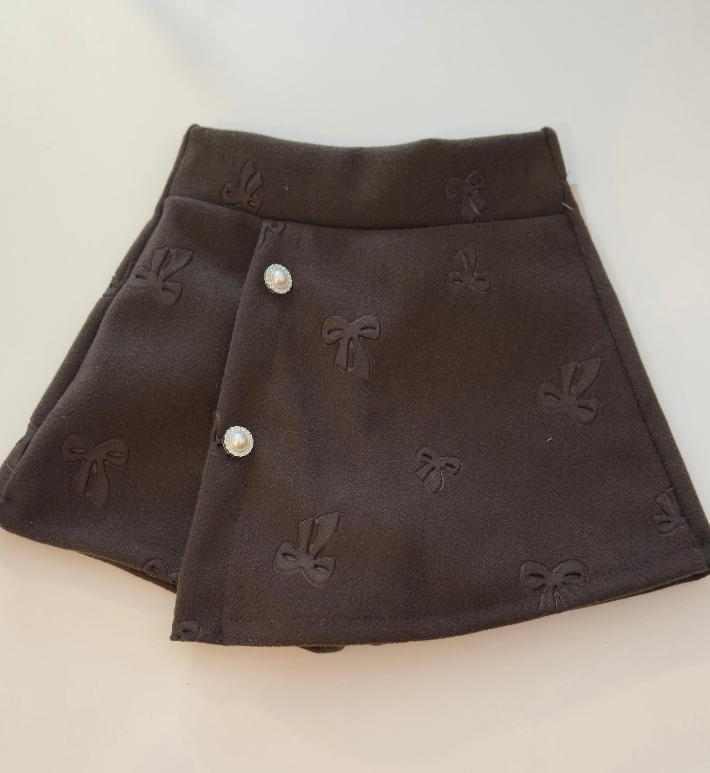 Conjunto falda pantalón marrón K-pop - Pronta Moda