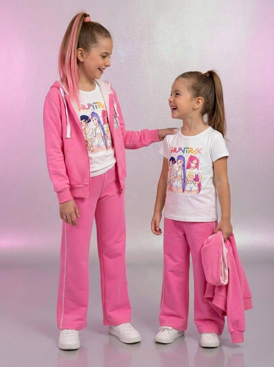 Conjunto tres piezas rosa K- Pop -