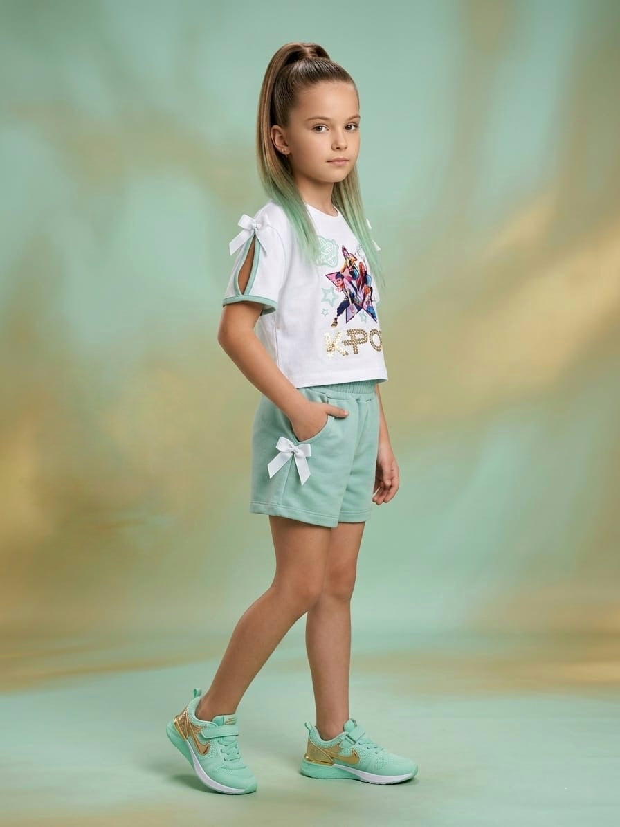 Conjunto short verde - K- Pop