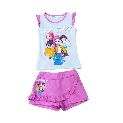 Conjunto blanco y rosa de K- Pop