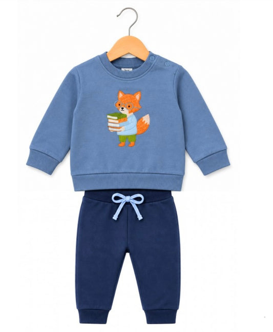 Chándal azul zorrito libro de Bebé