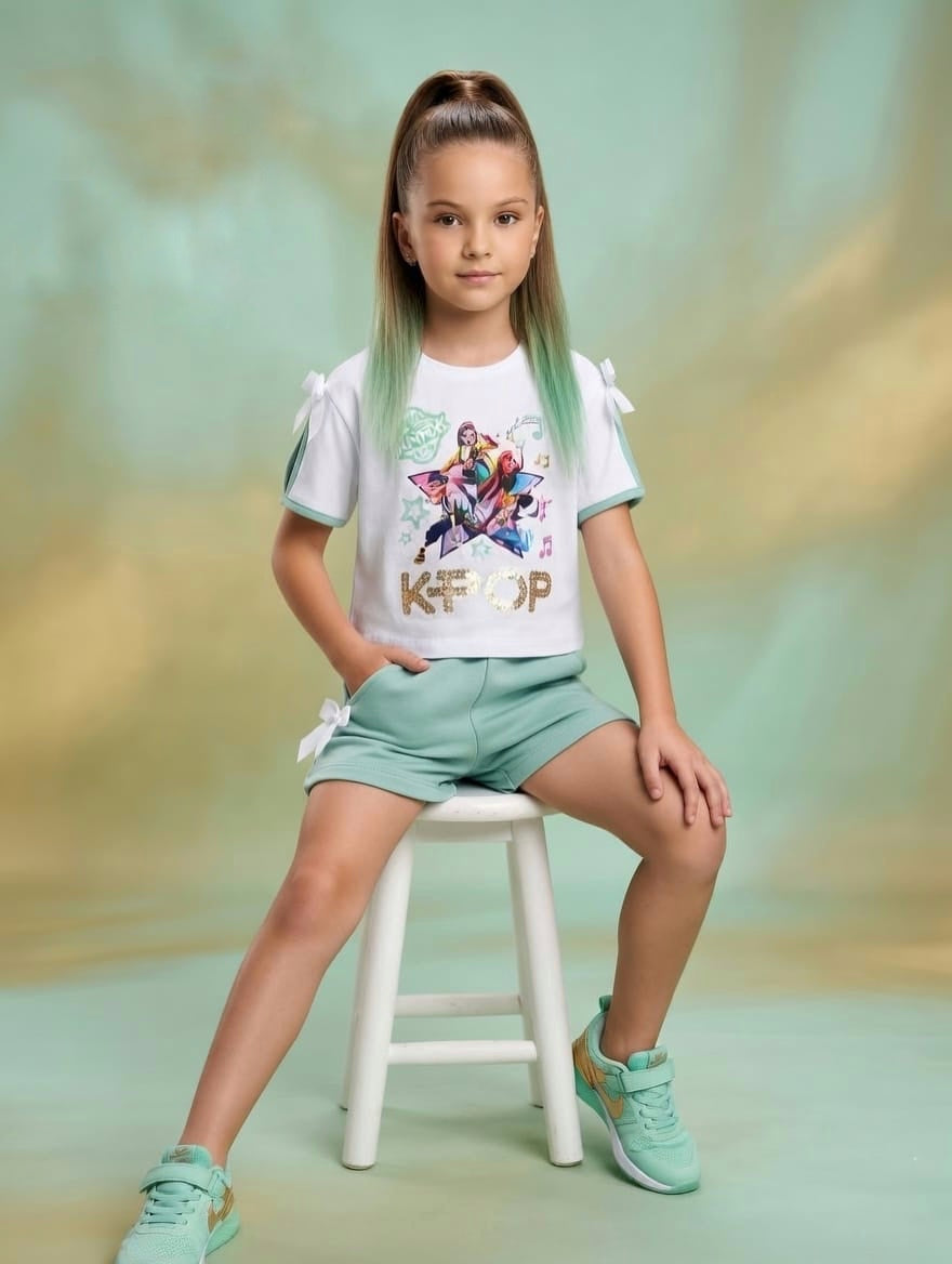 Conjunto short verde - K- Pop