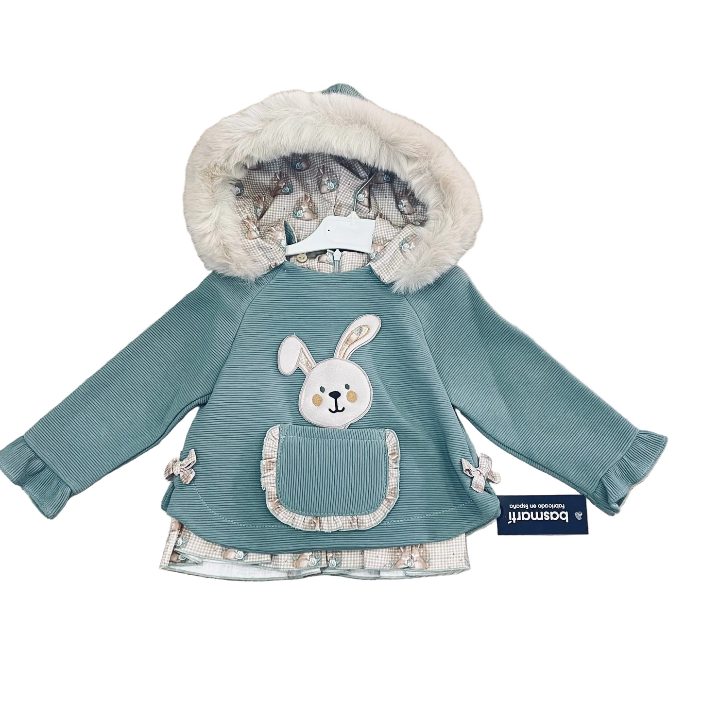 Sudadera niña con capucha conejito  - Basmarti