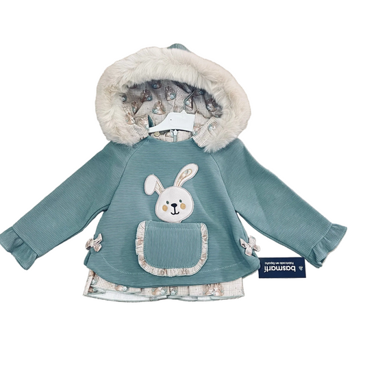 Sudadera niña con capucha conejito  - Basmarti
