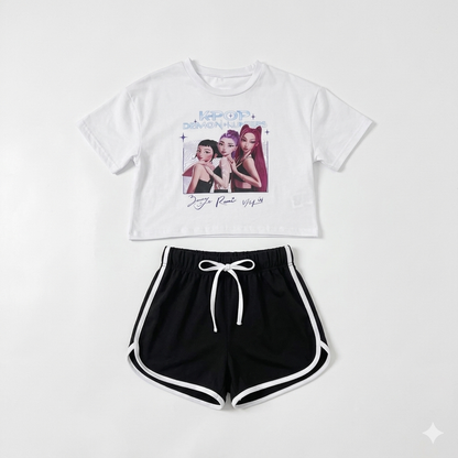 Conjunto short negro  K- Pop