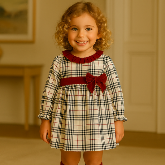 Vestido con cuadros Burberry