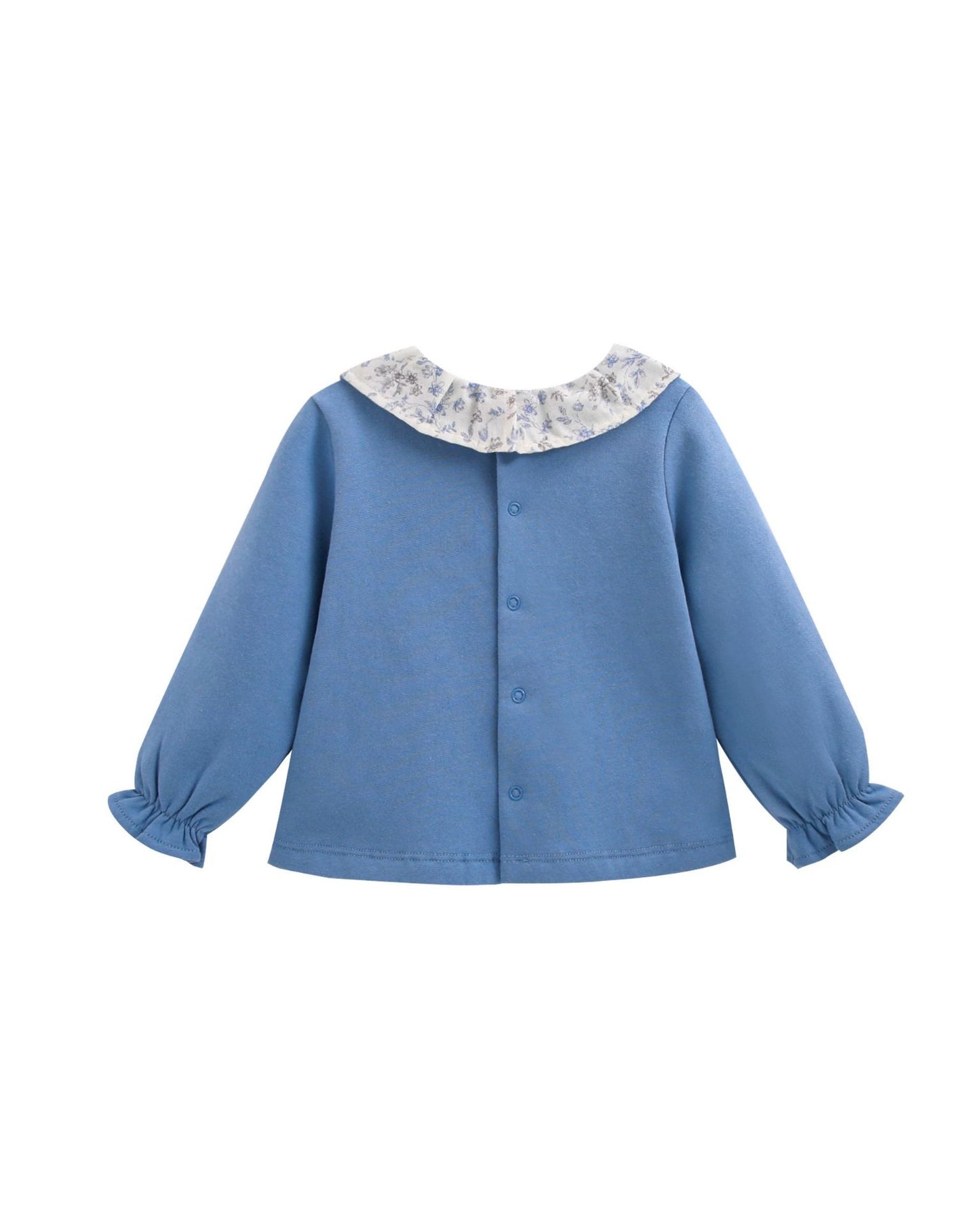 Sudadera bebé niña azul flores  - Newness