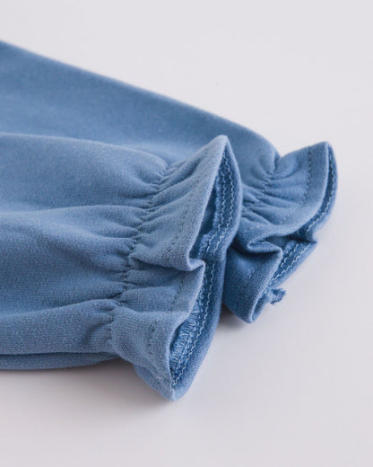 Sudadera bebé niña azul flores  - Newness
