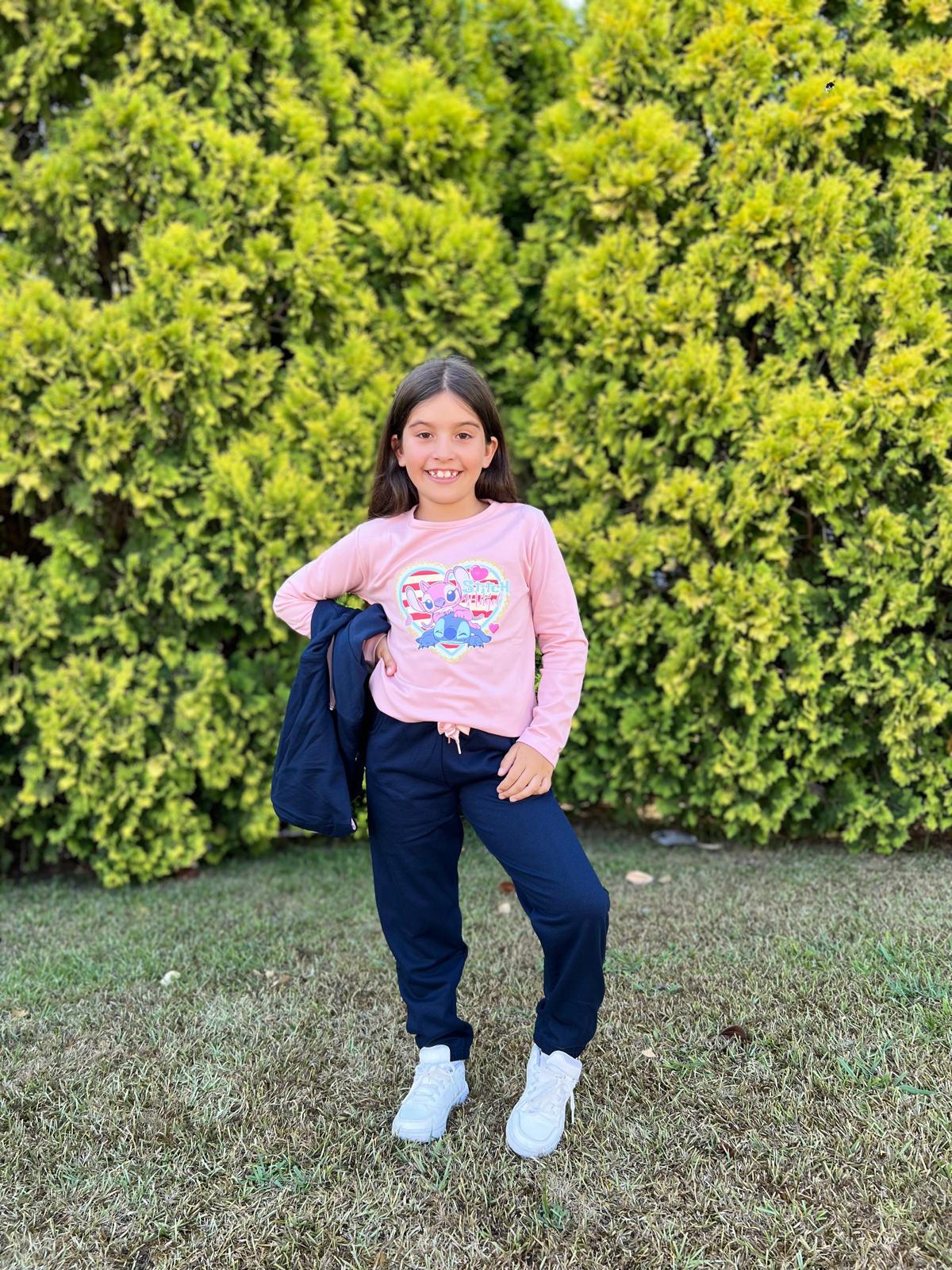 Chandal de niña azul marino de Stitch