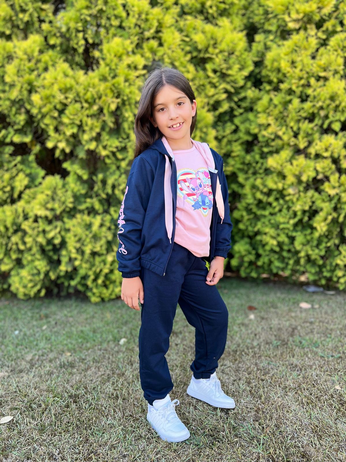 Chandal de niña azul marino de Stitch