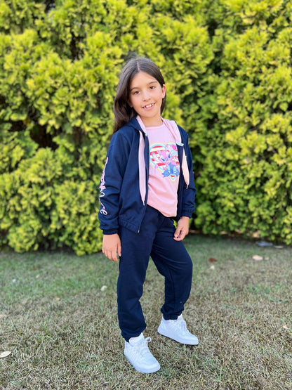Chandal de niña azul marino de Stitch
