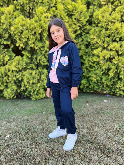 Chandal de niña azul marino de Stitch