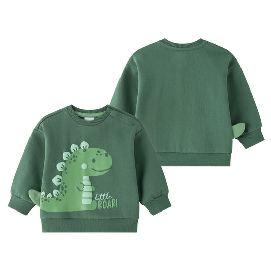 Sudadera bebé dinosaurio en verde - Newness invierno