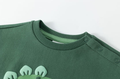 Sudadera bebé dinosaurio en verde - Newness invierno