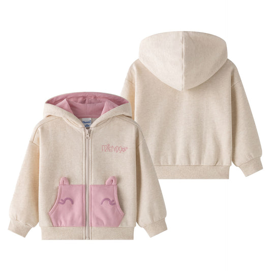 Sudadera niña rosa con bolsillos  - Newness