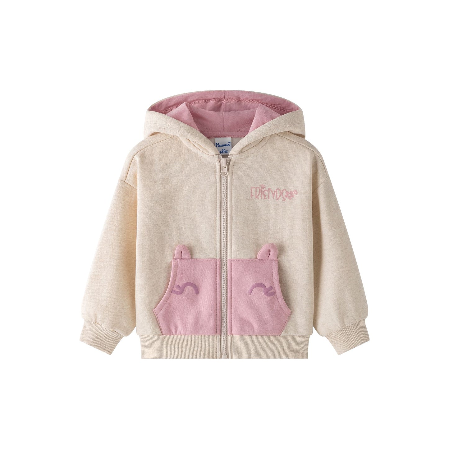 Sudadera niña rosa con bolsillos  - Newness
