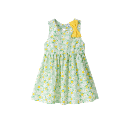 Vestido niña de primavera con fruncido verano 2024 - Newness