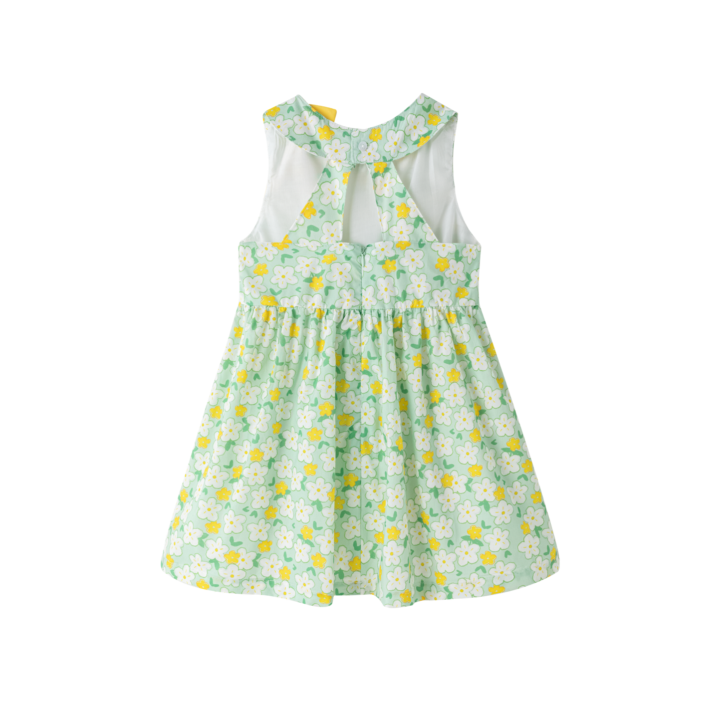 Vestido niña de primavera con fruncido verano 2024 - Newness