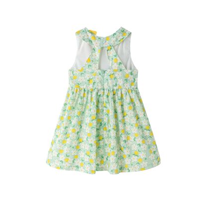 Vestido niña de primavera con fruncido verano 2024 - Newness