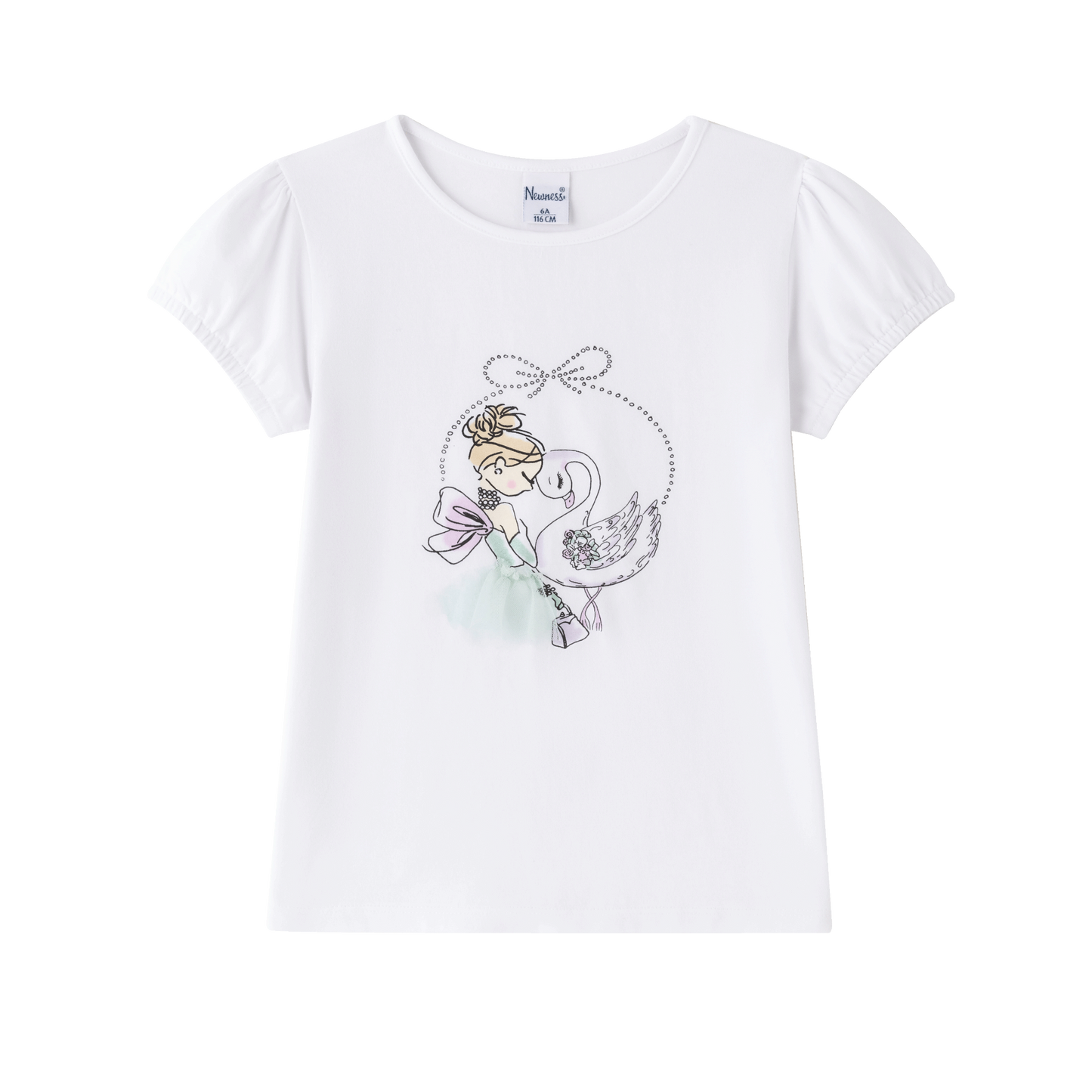 Camiseta niña blanca con glitter - Newness