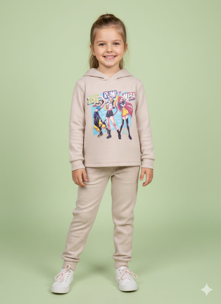 Chandal de niña con leggins K- Pop en beige - Pronta Moda