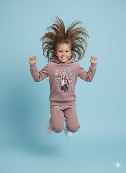 Chandal con capucha de niña K- Pop rosa empolvado - Pronta Moda