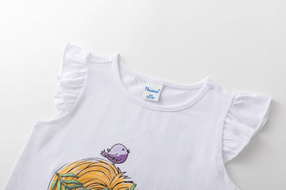 Camiseta de niña de algodón de primavera verano es Newness