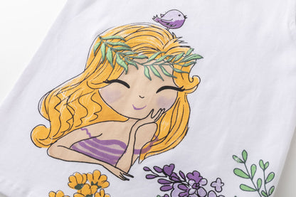 Camiseta de niña de algodón de primavera verano es Newness