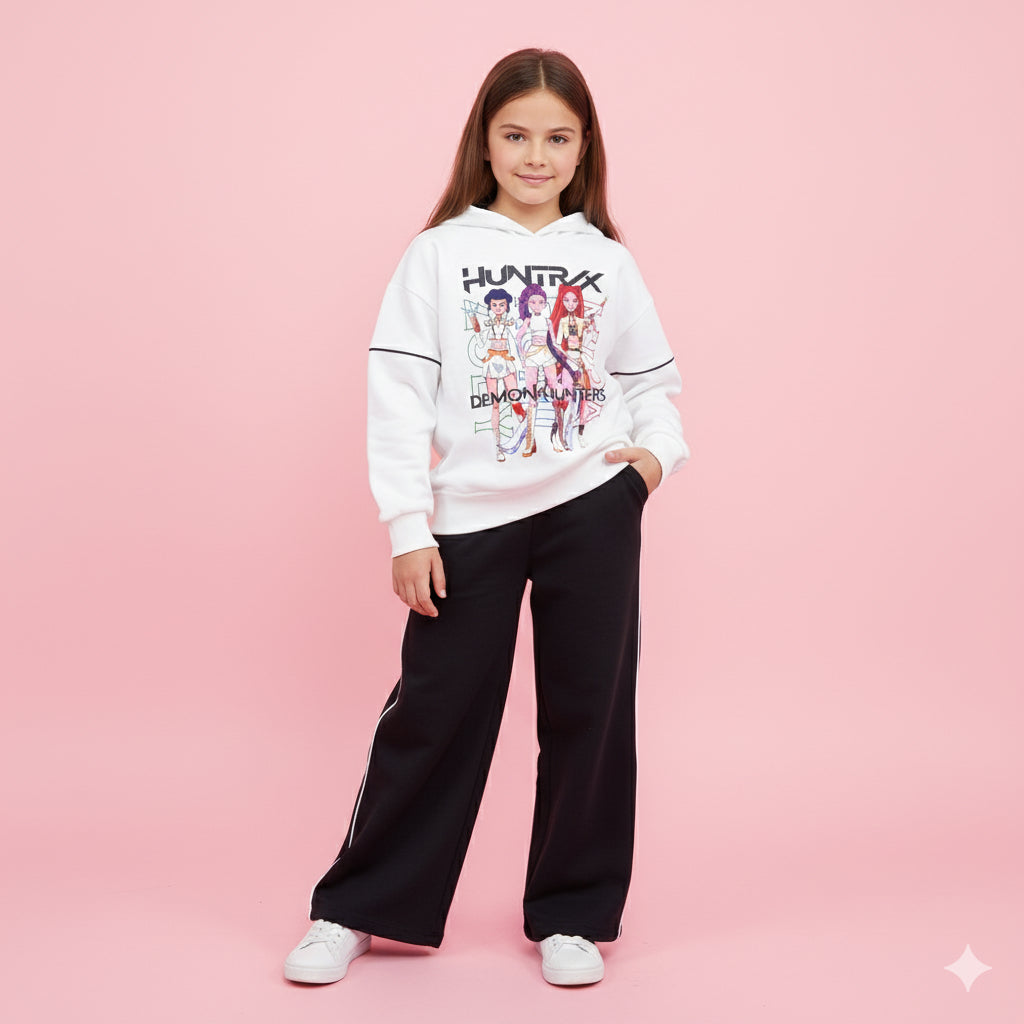 Chandal niña con sudadera blanca K- Pop - Pronta Moda