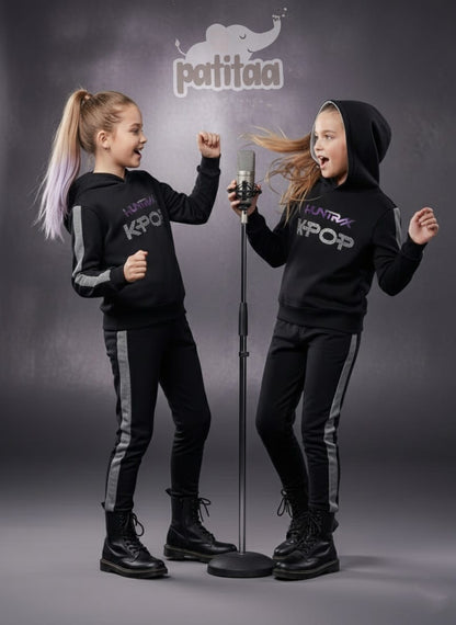 Chándal negro con lentejuelas K- Pop - Pronta Moda