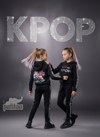 Chándal negro con lentejuelas K- Pop - Pronta Moda